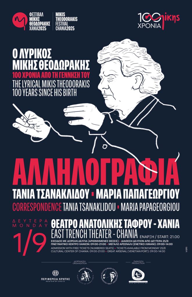 ΑΛΛΗΛΟΓΡΑΦΙΑ – Ο ΛΥΡΙΚΟΣ ΜΙΚΗΣ ΘΕΟΔΩΡΑΚΗΣ – ΤΑΝΙΑ ΤΣΑΝΑΚΛΙΔΟΥ & ΜΑΡΙΑ ΠΑΠΑΓΕΩΡΓΙΟΥ